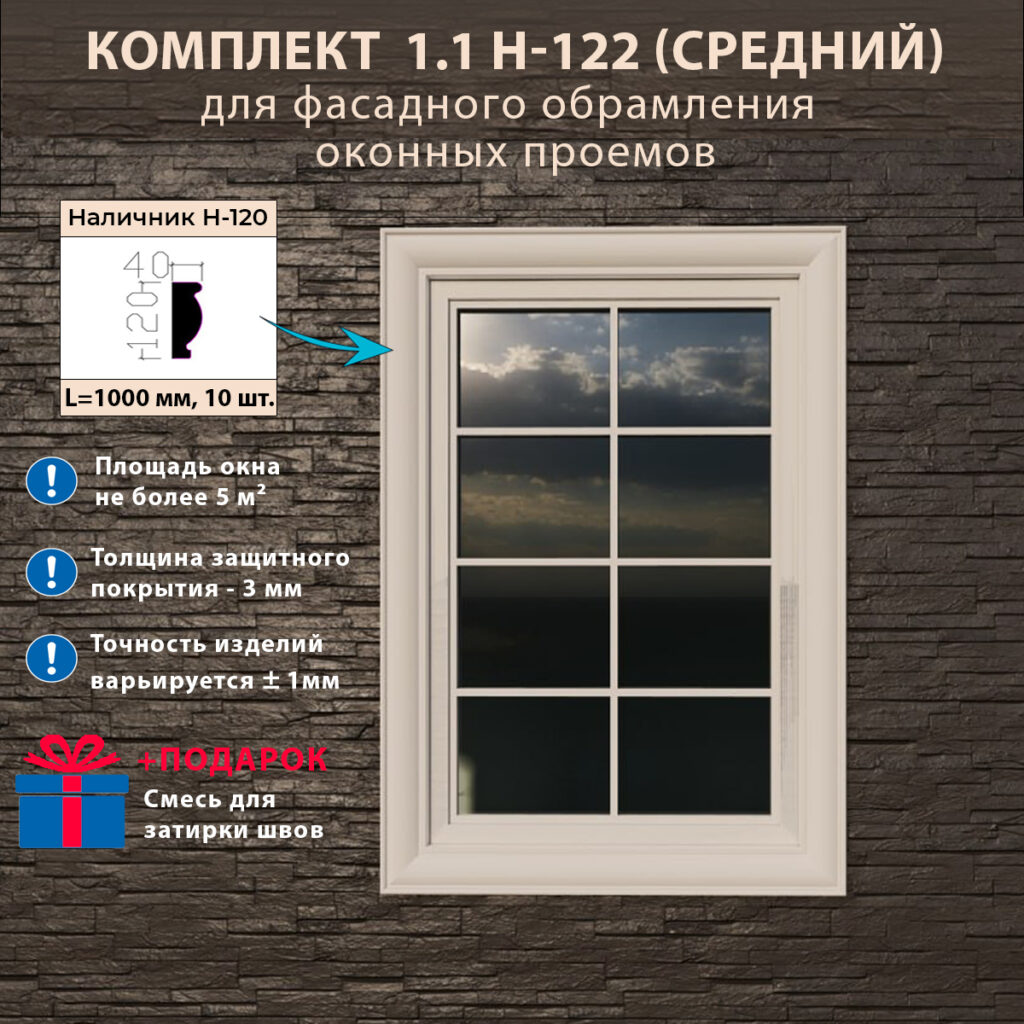 Фасадное обрамление окон с защитным покрытием