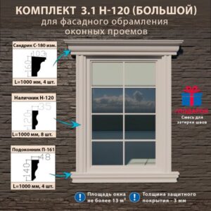 Фасадное обрамление окон с защитным покрытием
