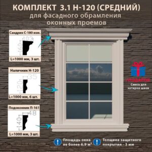 Фасадное обрамление окон с защитным покрытием